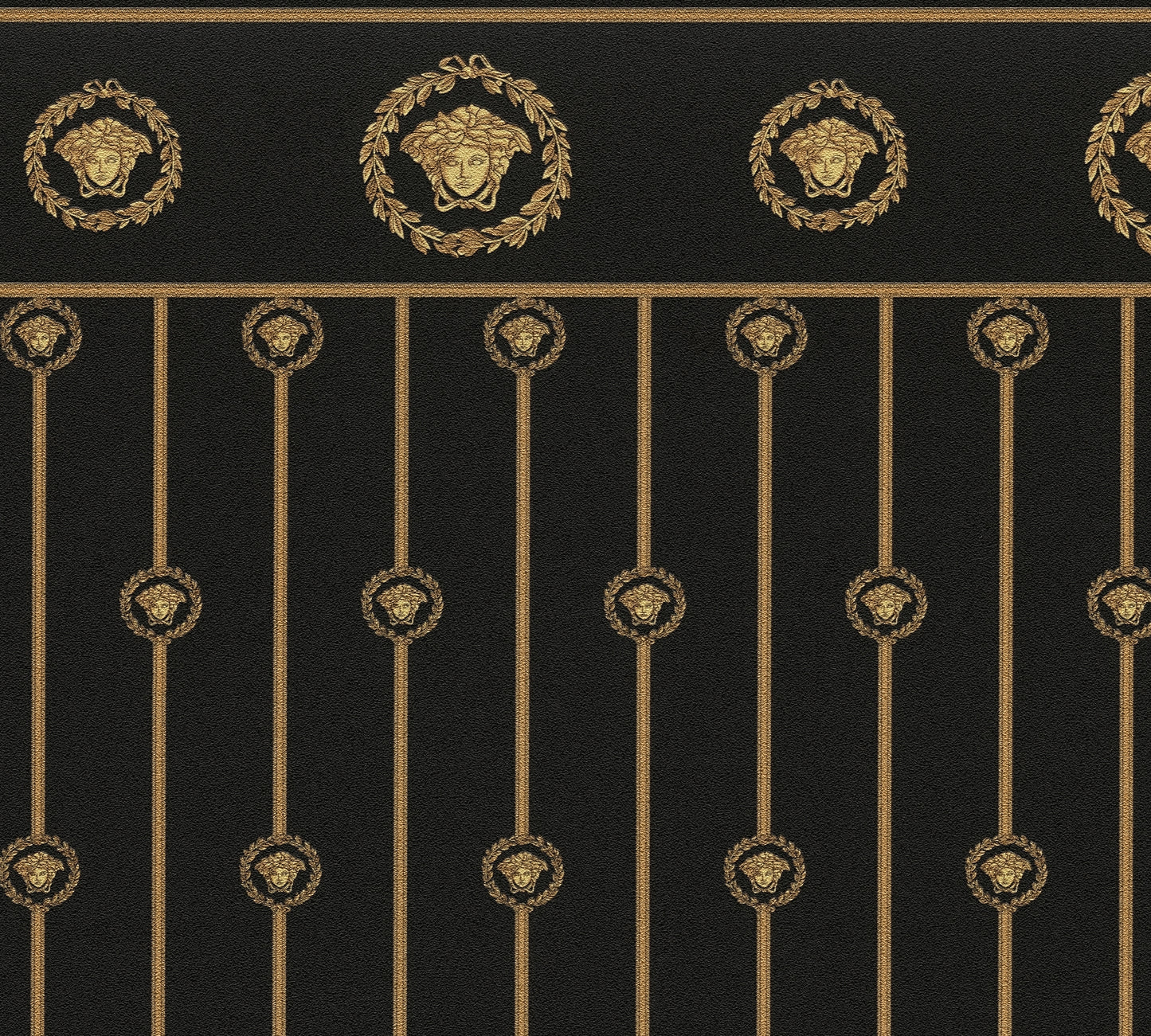 Versace I Love Baroque Schwarz Barock Tapete - 10,05 m x 1,06 m