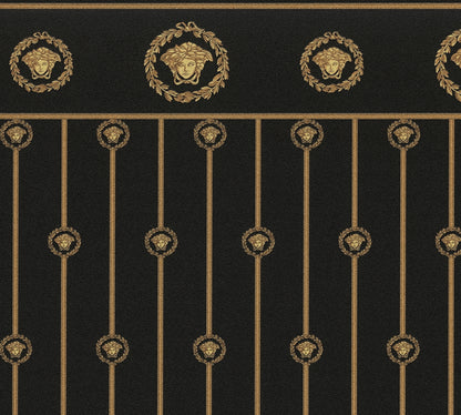 Versace I Love Baroque Schwarz Barock Tapete - 10,05 m x 1,06 m