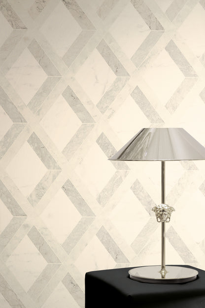 Versace Tarsia Grau Weiß - 10,05 m x 0,70 m