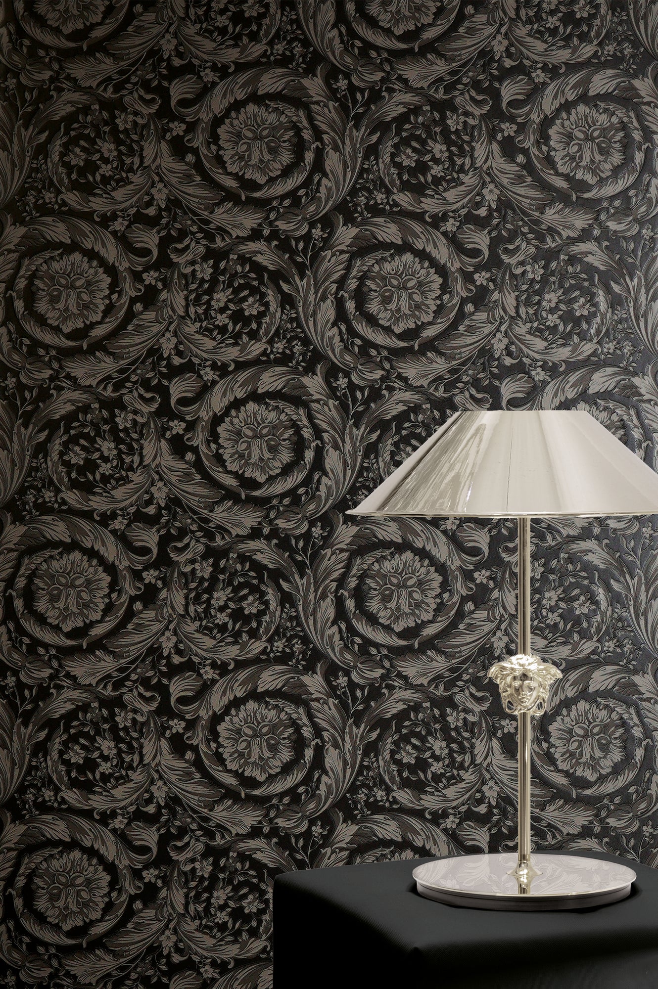 Versace Barocco Grau Schwarz - 10,05 m x 0,70 m