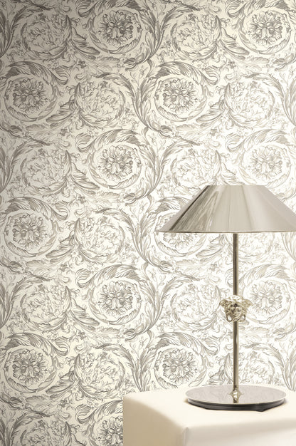 Versace Barocco Grau Weiß - 10,05 m x 0,70 m