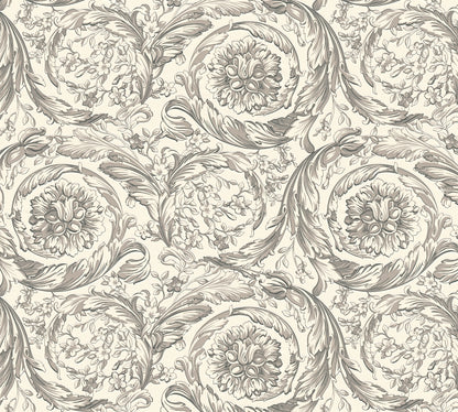 Versace Barocco Grau Weiß - 10,05 m x 0,70 m