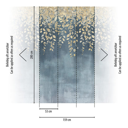CosmoLiving Gilded Bloom Blau 1,59 m x 2,80 m