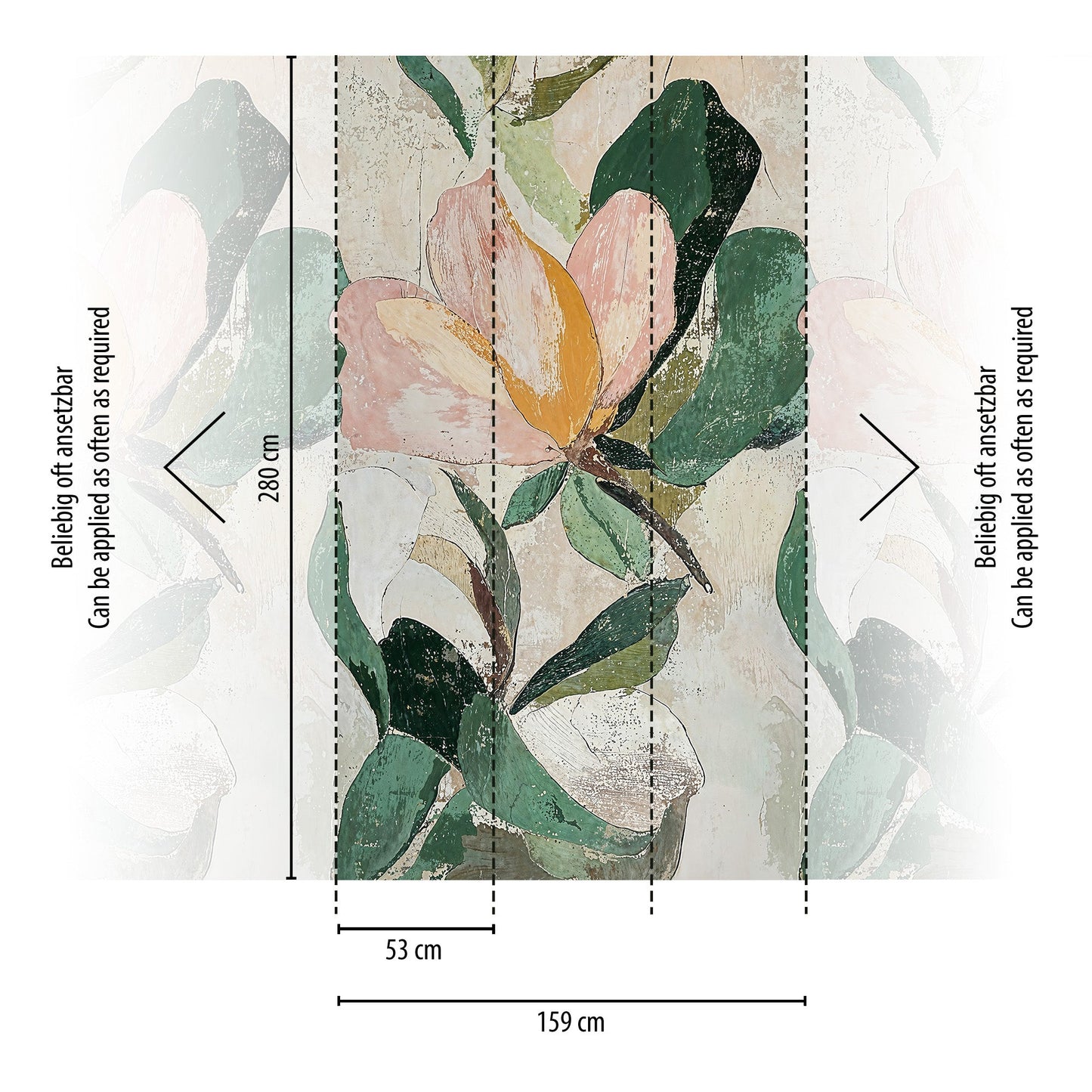 CosmoLiving Lush Blossom Grün 1,59 m x 2,80 m