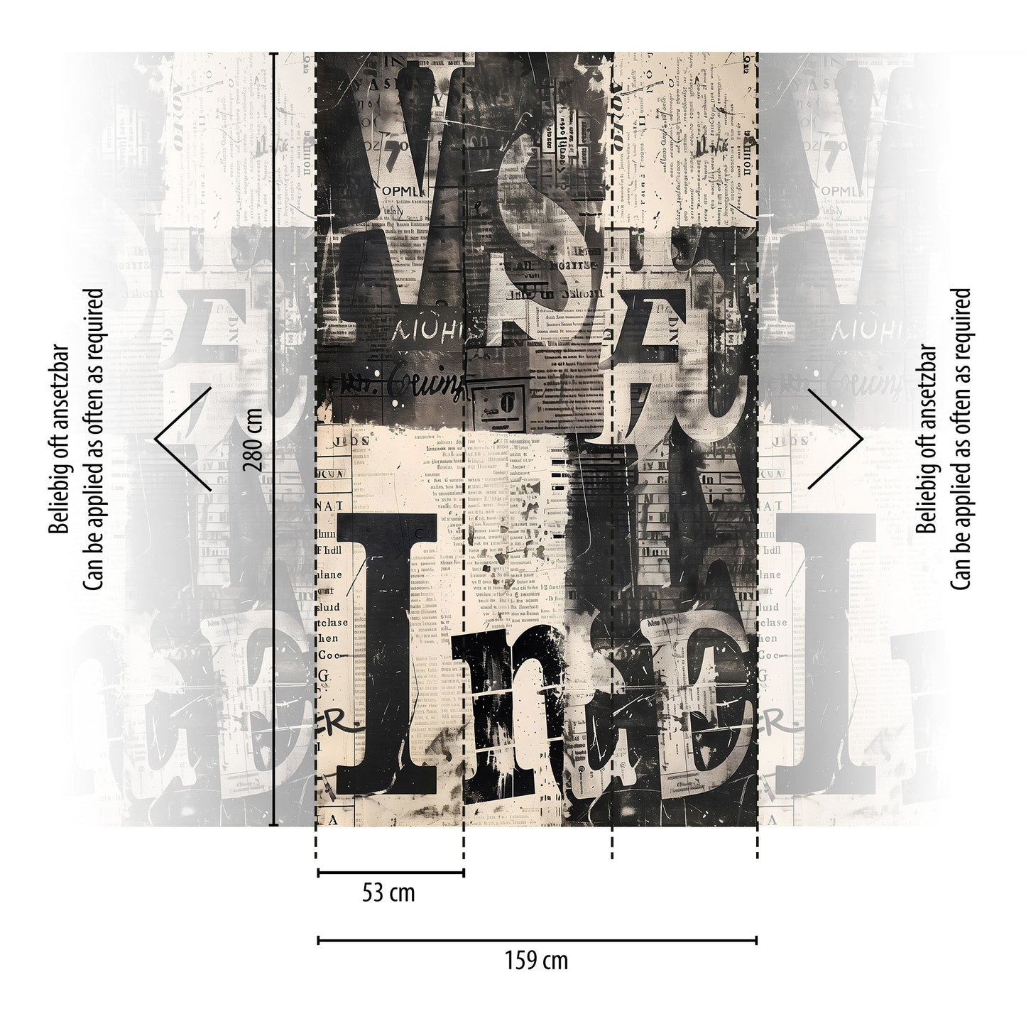 CosmoLiving Newspaper Creme 1,59 m x 2,80 m
