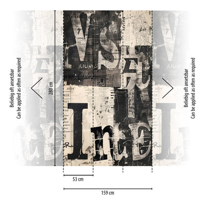 CosmoLiving Newspaper Creme 1,59 m x 2,80 m