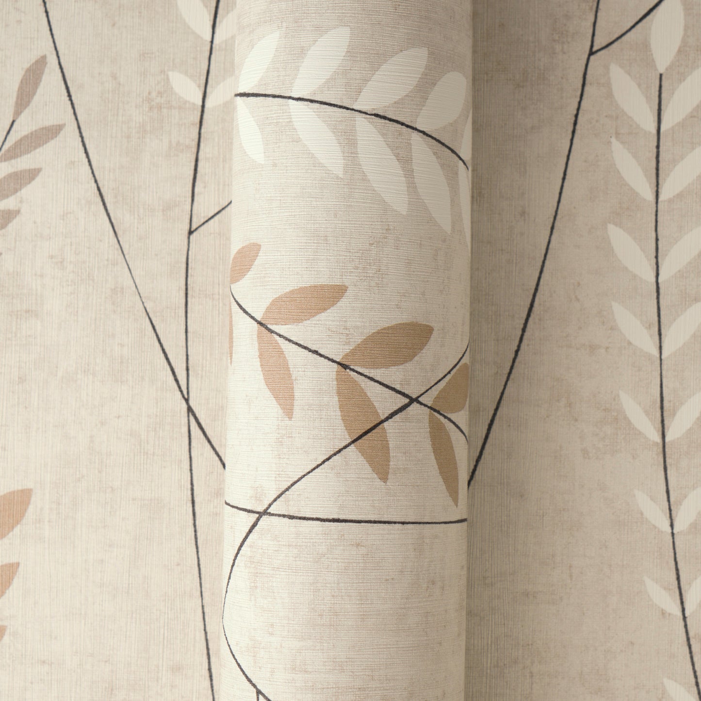 Mustertapete Gräser Beige-Braun - 10,05 m x 0,53 m