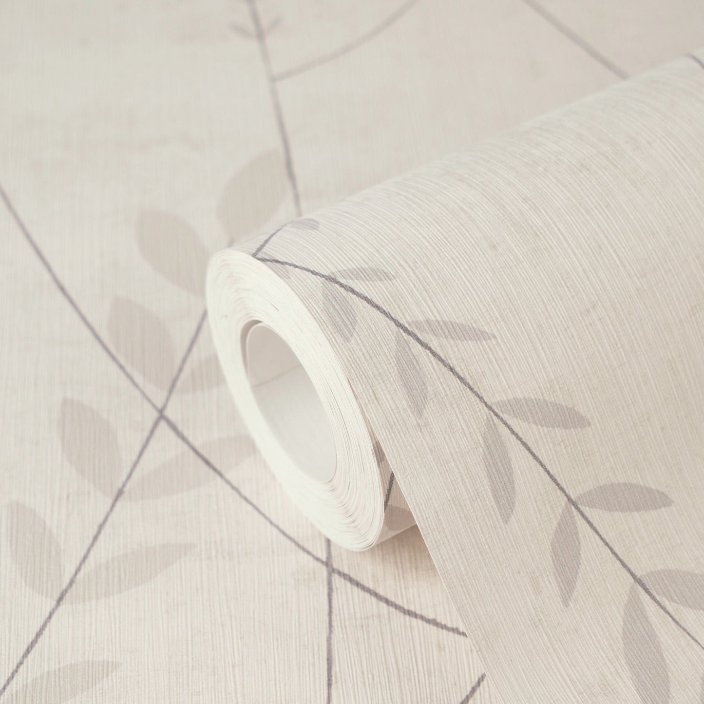 Mustertapete Gräser Creme-Mauve - 10,05 m x 0,53 m