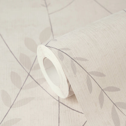 Mustertapete Gräser Creme-Mauve - 10,05 m x 0,53 m