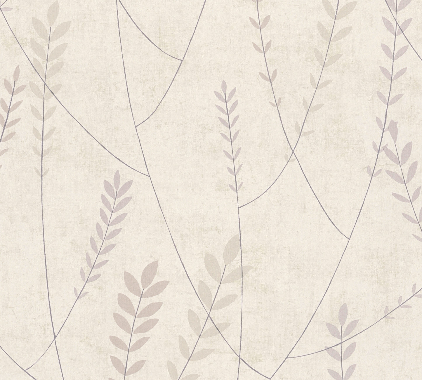 Mustertapete Gräser Creme-Mauve - 10,05 m x 0,53 m