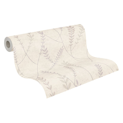Mustertapete Gräser Creme-Mauve - 10,05 m x 0,53 m
