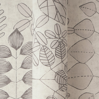 Mustertapete Farn & Blätter Grau-Beige - 10,05 m x 0,53 m