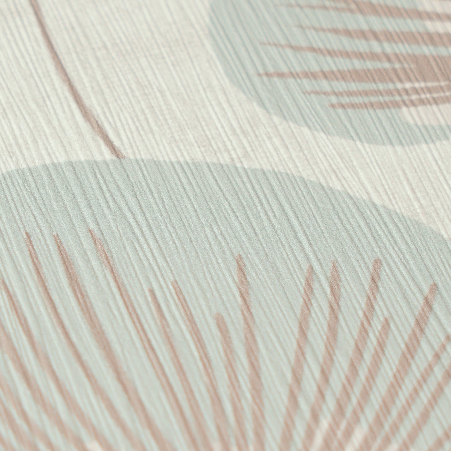 Mustertapete Ginkgo-Fächer Blau-Beige - 10,05 m x 0,53 m