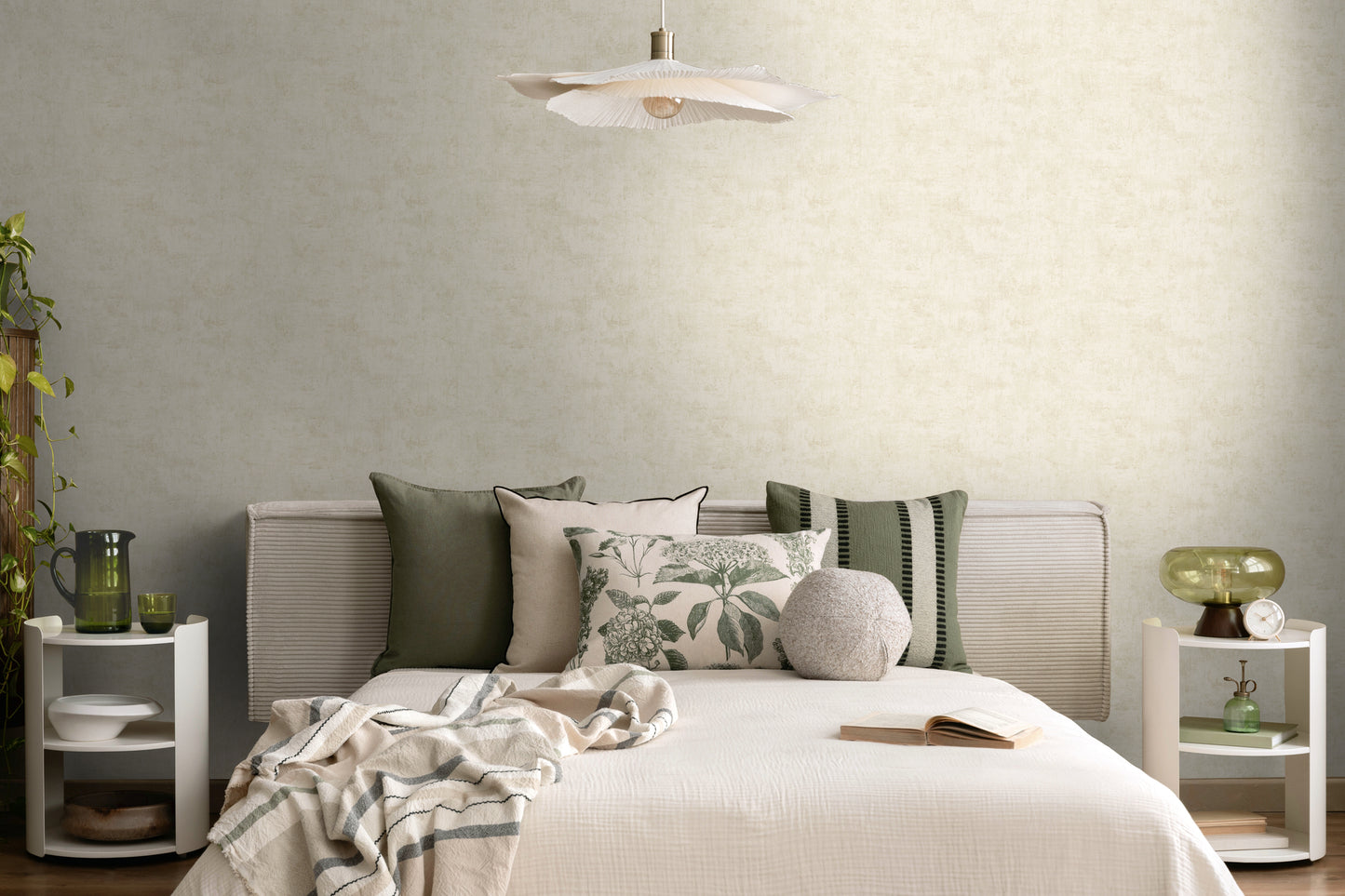 Mustertapete Vintage-Textur Creme-Beige - 10,05 m x 0,53 m