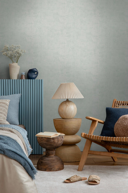 Mustertapete Vintage-Textur Mint-Grau - 10,05 m x 0,53 m