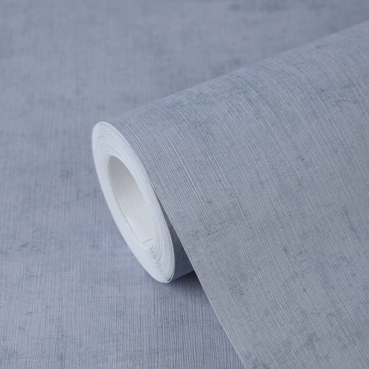 Strukturtapete Vintage-Textur Graublau - 10,05 m x 0,53 m