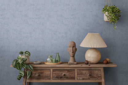 Mustertapete Vintage-Textur Graublau - 10,05 m x 0,53 m