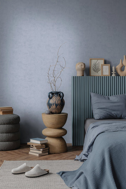 Mustertapete Vintage-Textur Graublau - 10,05 m x 0,53 m