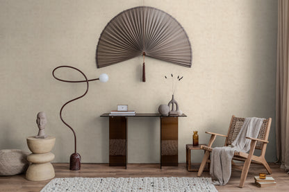 Mustertapete Vintage-Textur Sandbeige - 10,05 m x 0,53 m