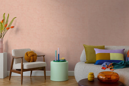 Mustertapete Vintage-Textur Lachs-Rosa - 10,05 m x 0,53 m