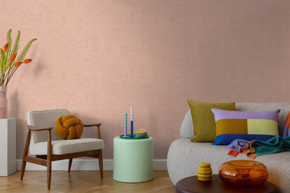 Mustertapete Vintage-Textur Lachs-Rosa - 10,05 m x 0,53 m