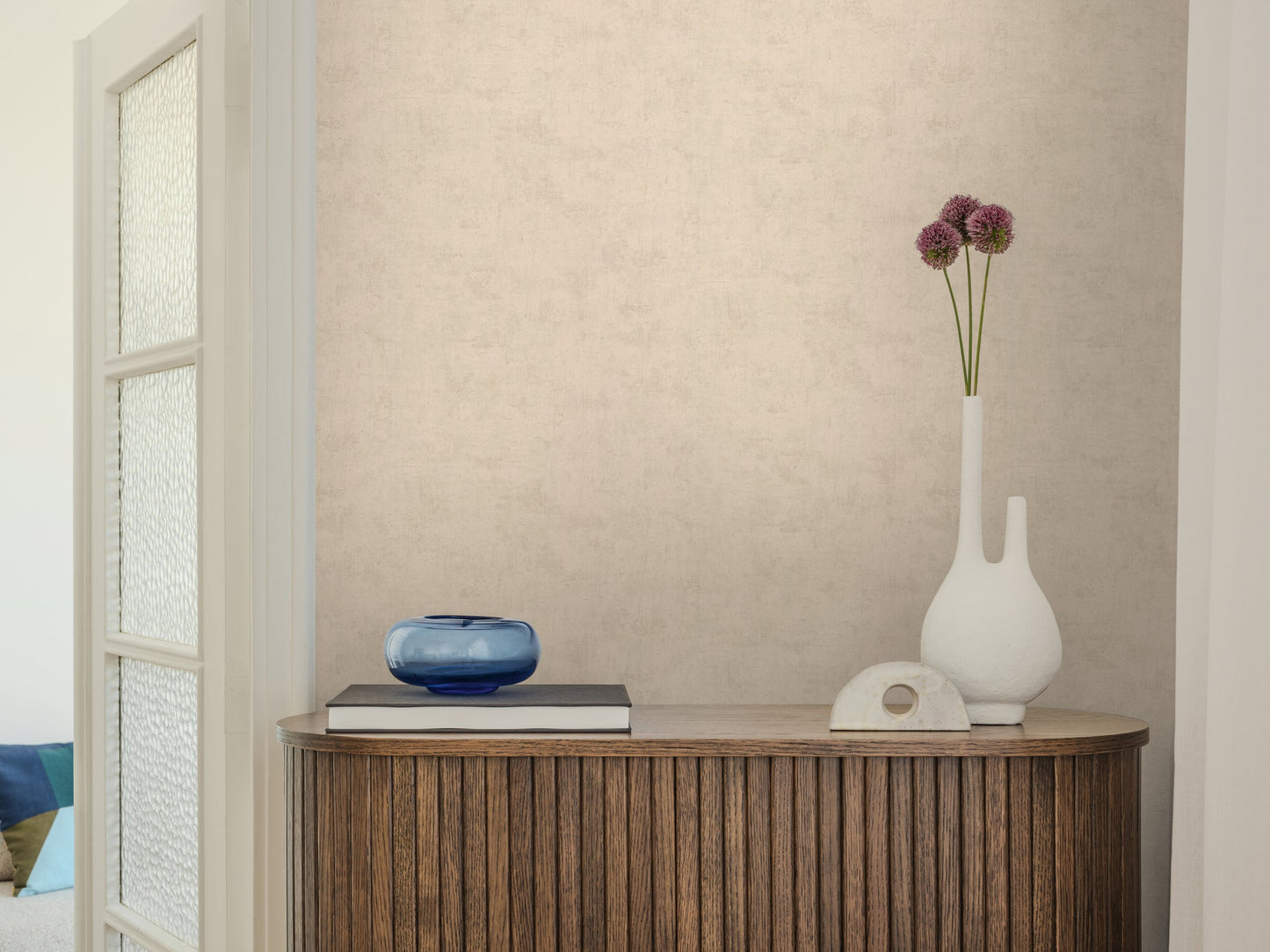 Mustertapete Vintage-Textur Beige - 10,05 m x 0,53 m