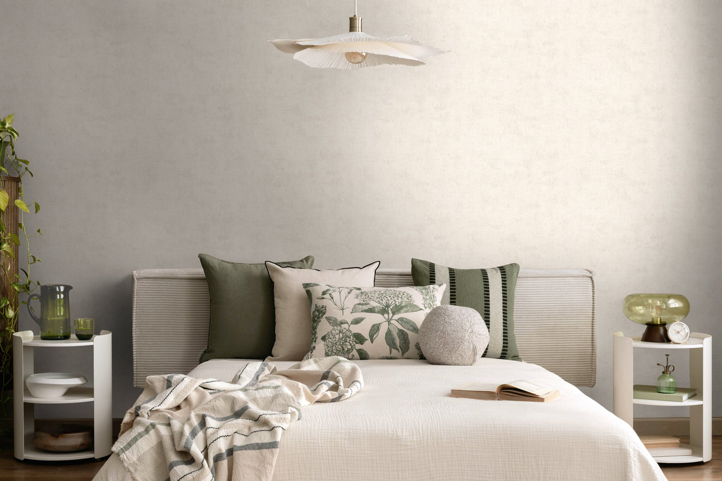 Mustertapete Vintage-Textur Elfenbein - 10,05 m x 0,53 m