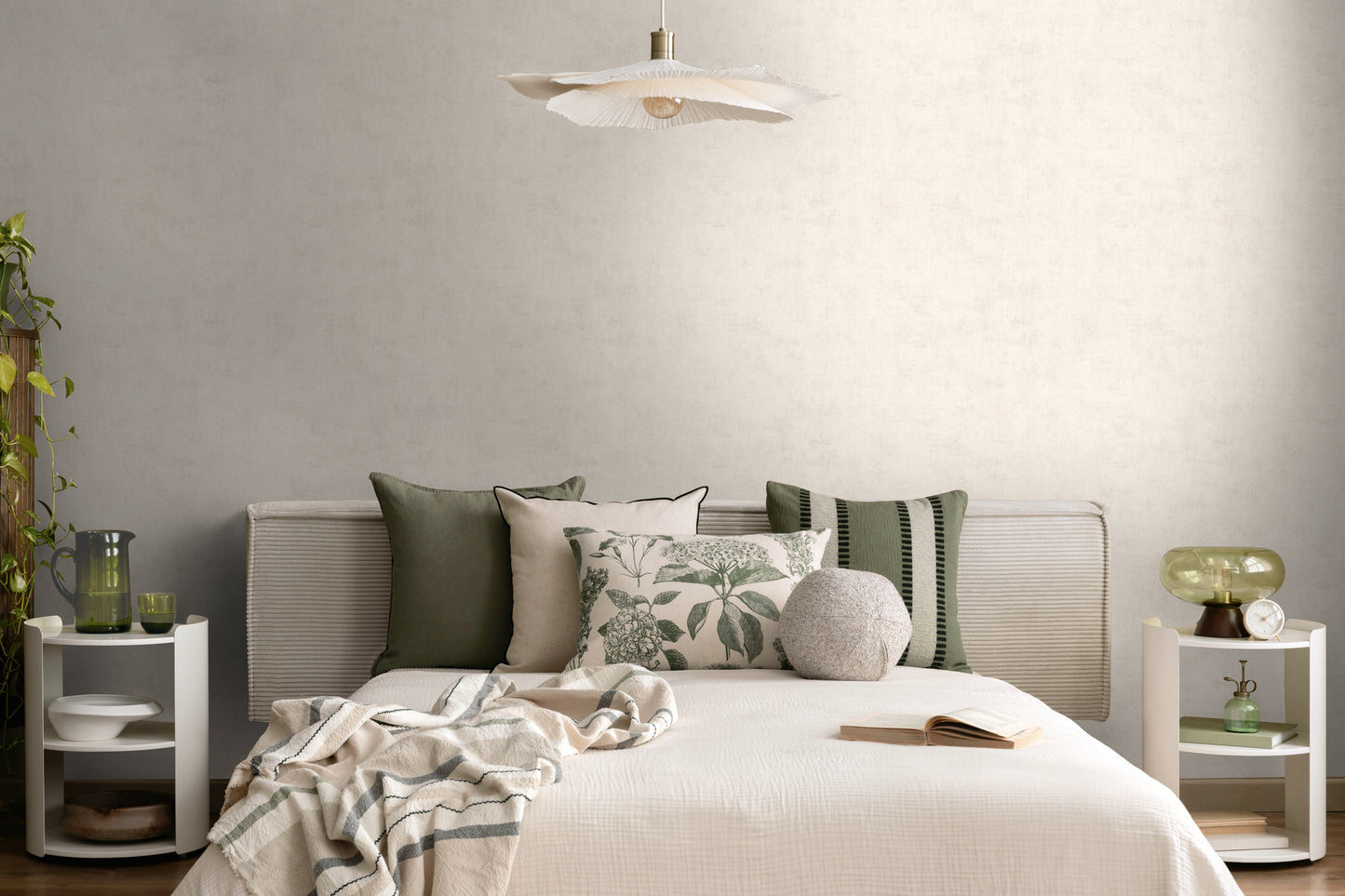 Mustertapete Vintage-Textur Elfenbein - 10,05 m x 0,53 m