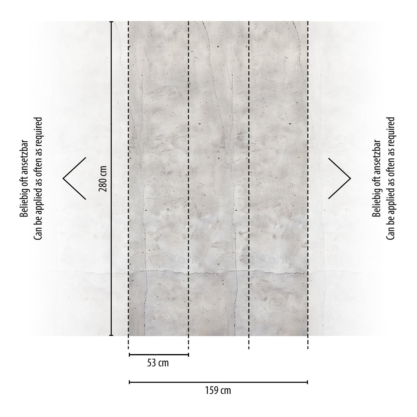CosmoLiving Concrete Grau 1,59 m x 2,80 m