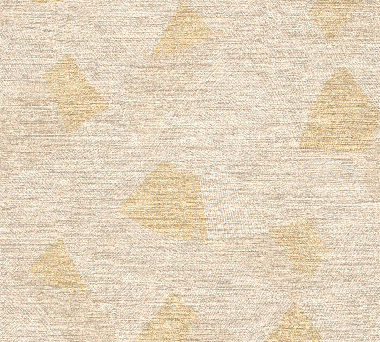 Mustertapete Geometrische Bögen Beige-Gelb - 10,05 m x 0,53 m