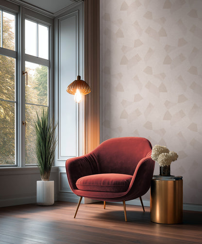 Mustertapete Geometrische Bögen Altrosa - 10,05 m x 0,53 m