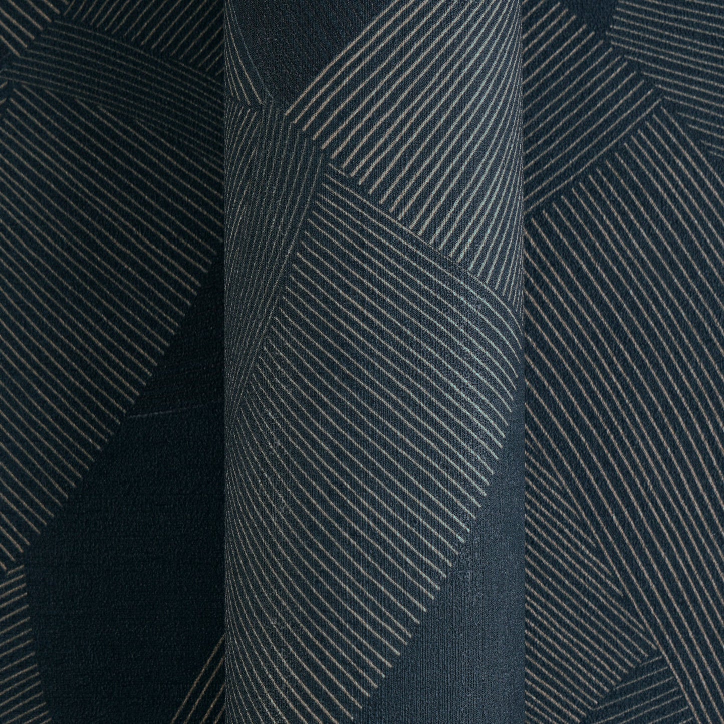 Mustertapete Geometrische Bögen Dunkelblau - 10,05 m x 0,53 m
