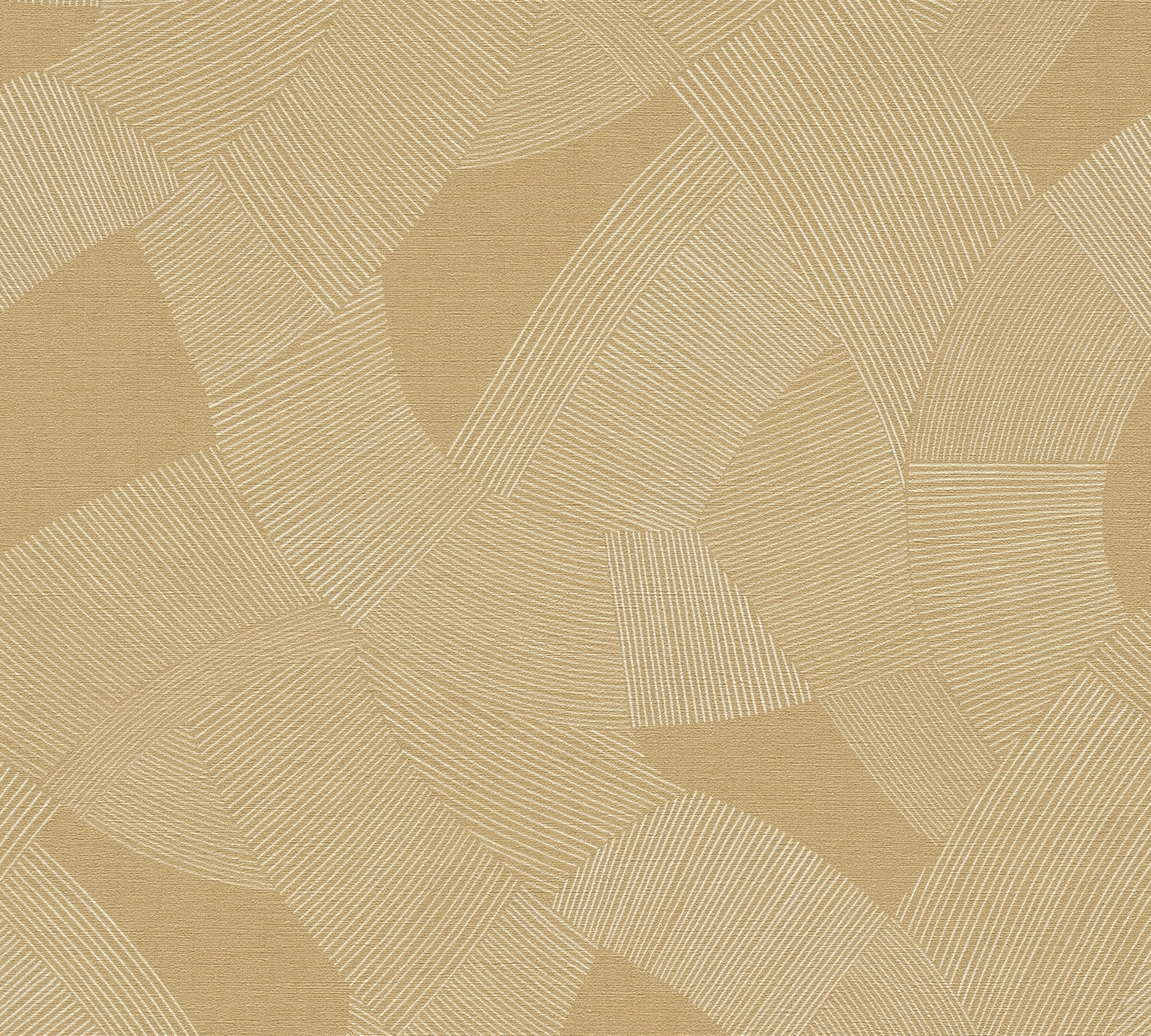 Mustertapete Geometrische Bögen Gold-Ocker - 10,05 m x 0,53 m