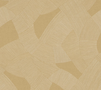 Mustertapete Geometrische Bögen Gold-Ocker - 10,05 m x 0,53 m