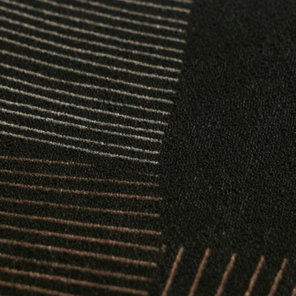 Mustertapete Geometrische Bögen Schwarz-Kupfer - 10,05 m x 0,53 m