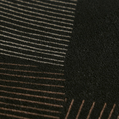 Mustertapete Geometrische Bögen Schwarz-Kupfer - 10,05 m x 0,53 m