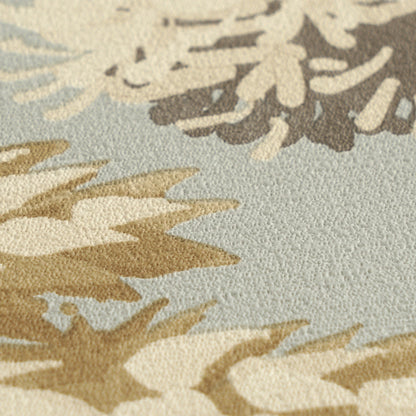 Mustertapete Japanische Bäume Hellblau-Beige - 10,05 m x 0,53 m