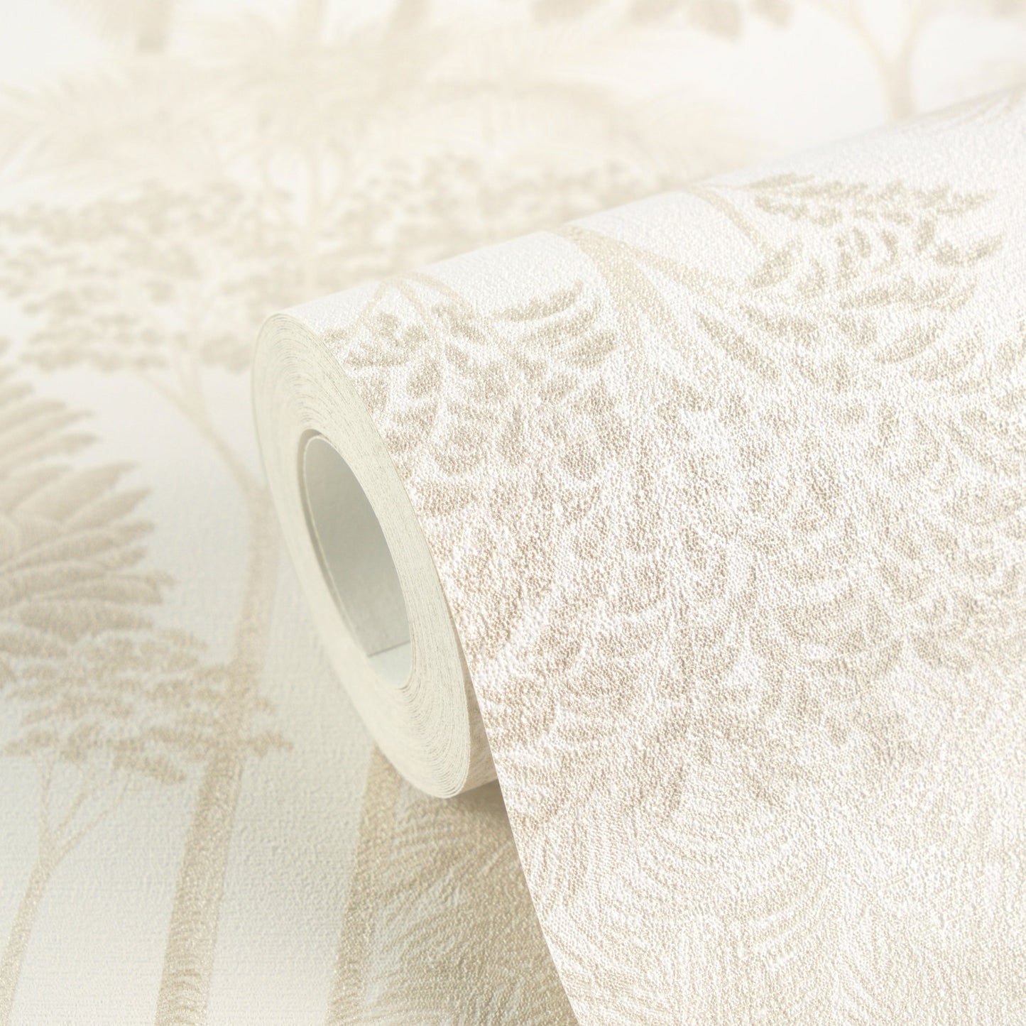 Mustertapete Dschungel-Silhouette Beige - 10,05 m x 0,53 m