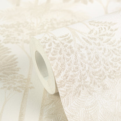 Mustertapete Dschungel-Silhouette Beige - 10,05 m x 0,53 m