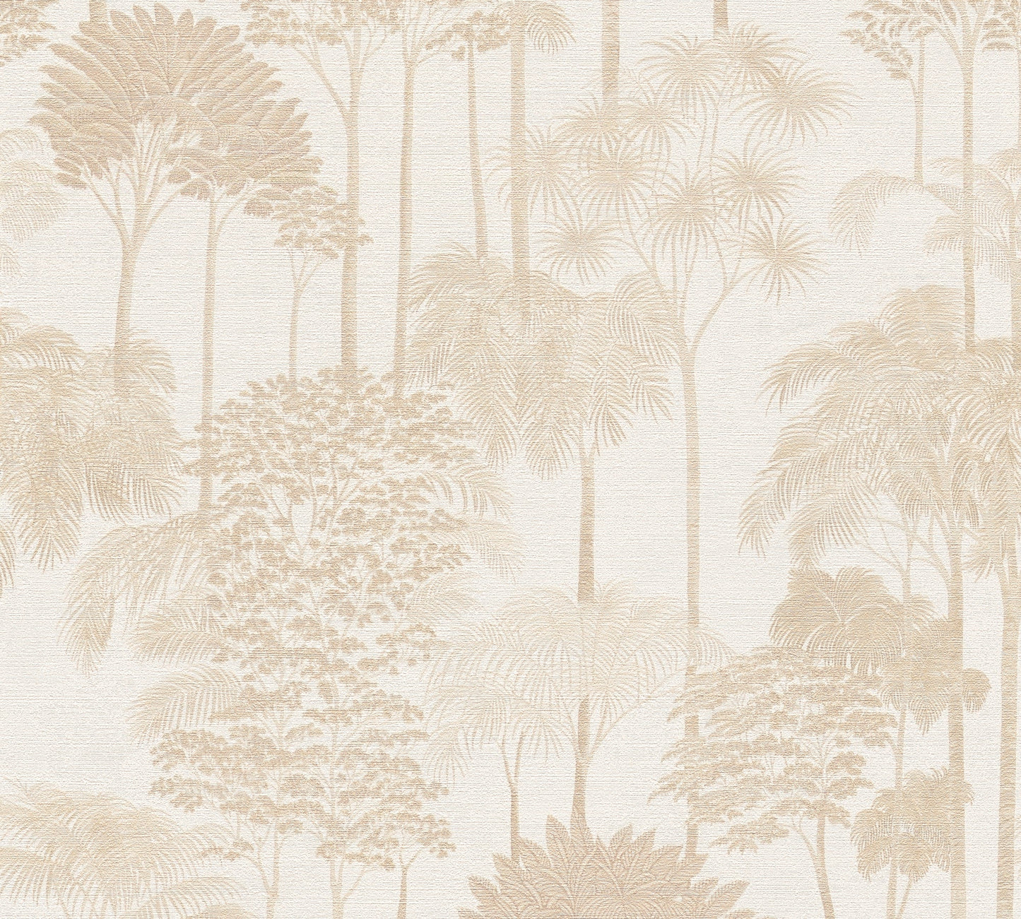 Mustertapete Dschungel-Silhouette Beige - 10,05 m x 0,53 m