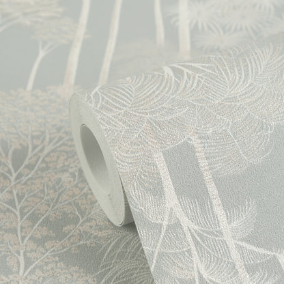 Mustertapete Dschungel-Silhouette Graublau - 10,05 m x 0,53 m