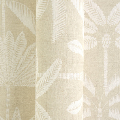 Mustertapete Palmen-Silhouetten Beige-Weiß - 10,05 m x 0,53 m