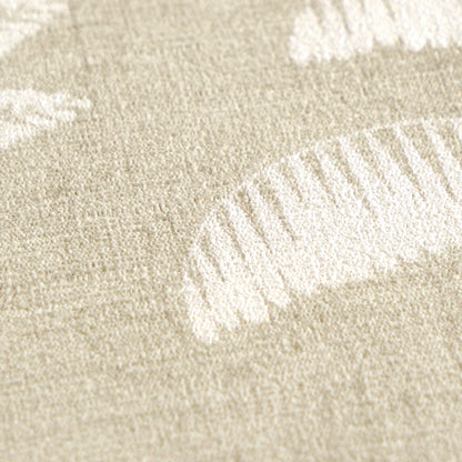 Mustertapete Palmen-Silhouetten Beige-Weiß - 10,05 m x 0,53 m