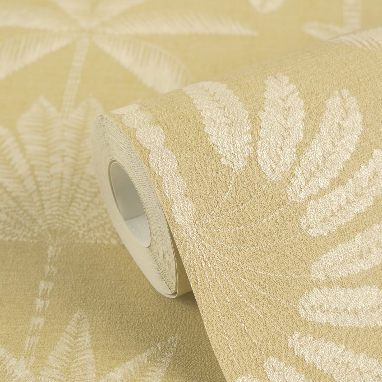Mustertapete Palmen-Silhouetten Ocker-Gold - 10,05 m x 0,53 m