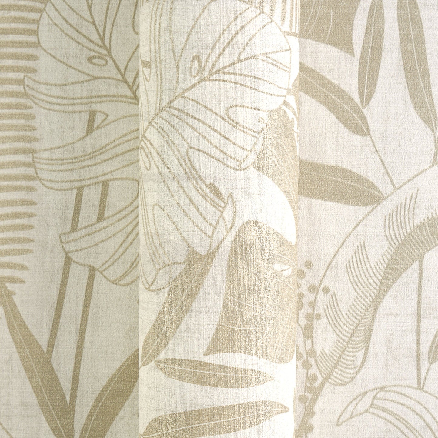 Mustertapete Tropische Blätter Beige - 10,05 m x 0,53 m