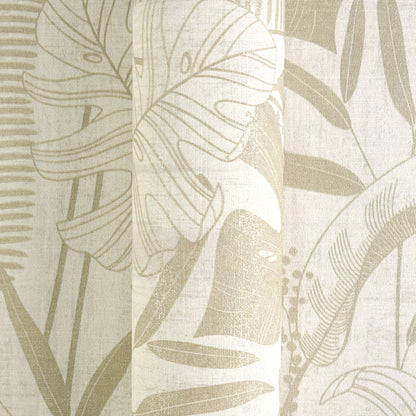 Mustertapete Tropische Blätter Beige - 10,05 m x 0,53 m