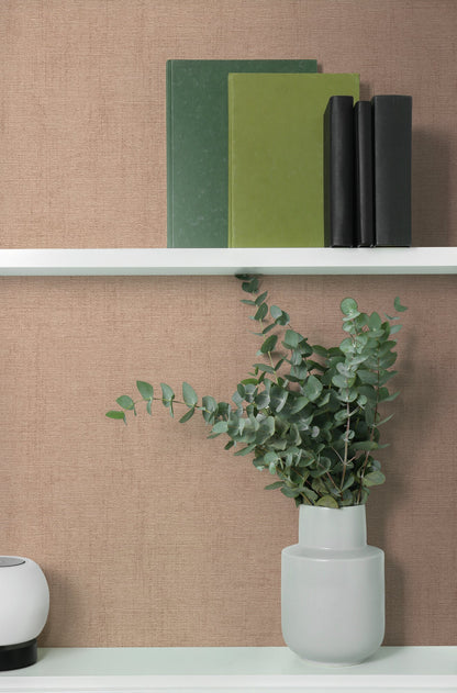 Mustertapete Leinenoptik Mocca - 10,05 m x 0,53 m