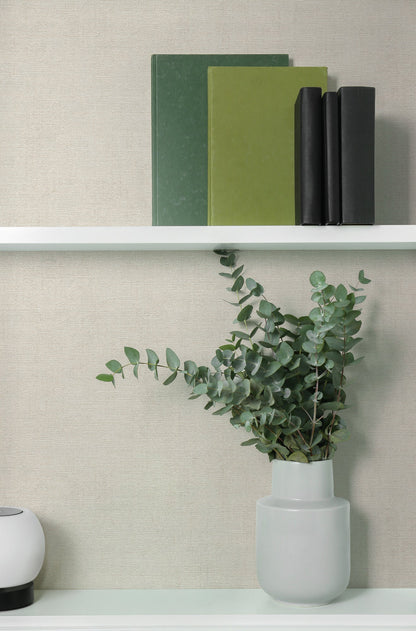 Mustertapete Textiloptik Sandbeige - 10,05 m x 0,53 m