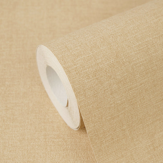Strukturtapete Leinenoptik Goldbeige Warm - 10,05 m x 0,53 m