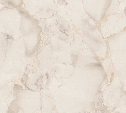 Mustertapete Marmor-Optik Creme & Gold - 10,05 m x 0,53 m